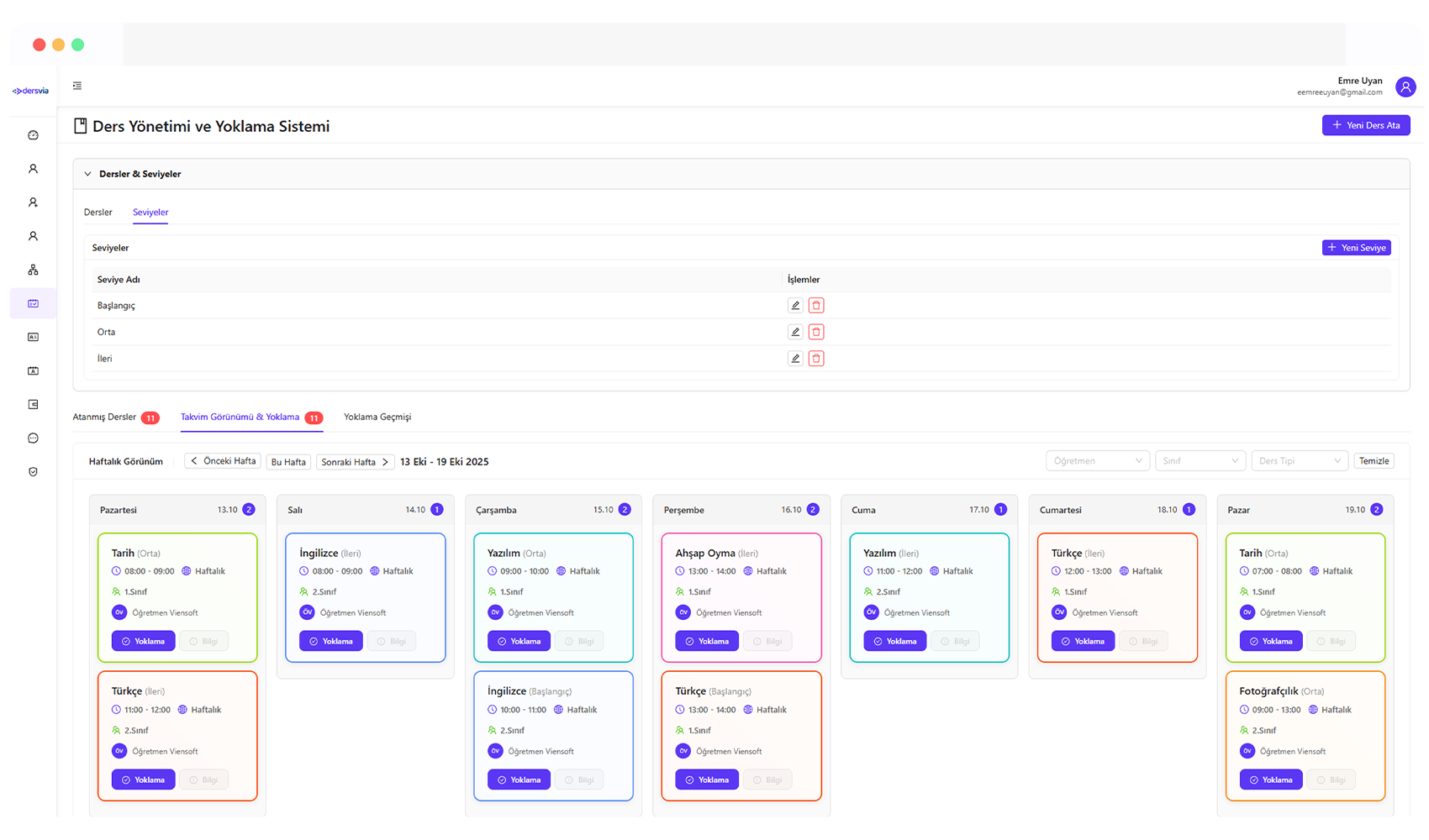 Kurs Takip Sistemi Özellik 1