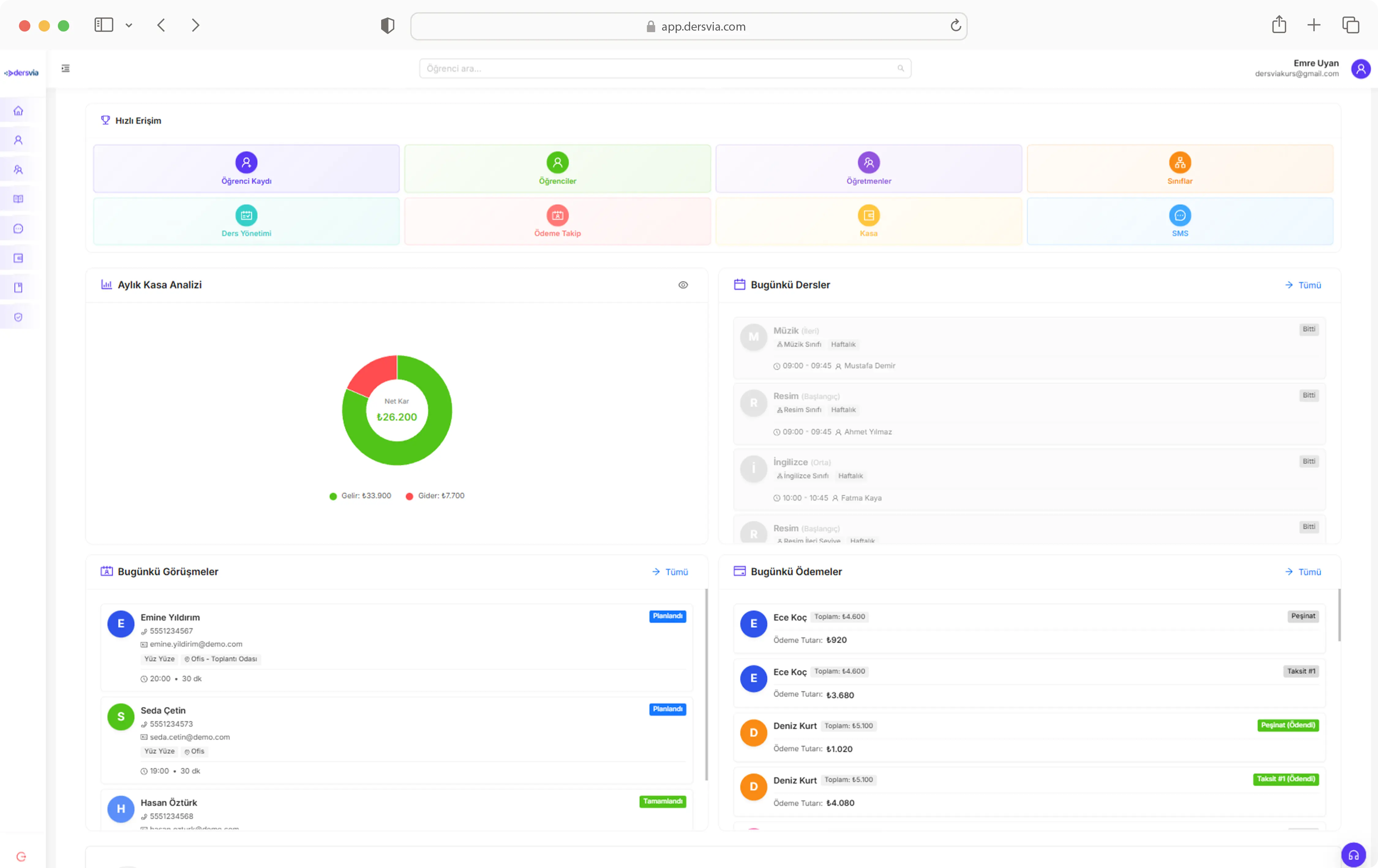 Kurs Takip Sistemi - Giriş Ekranı